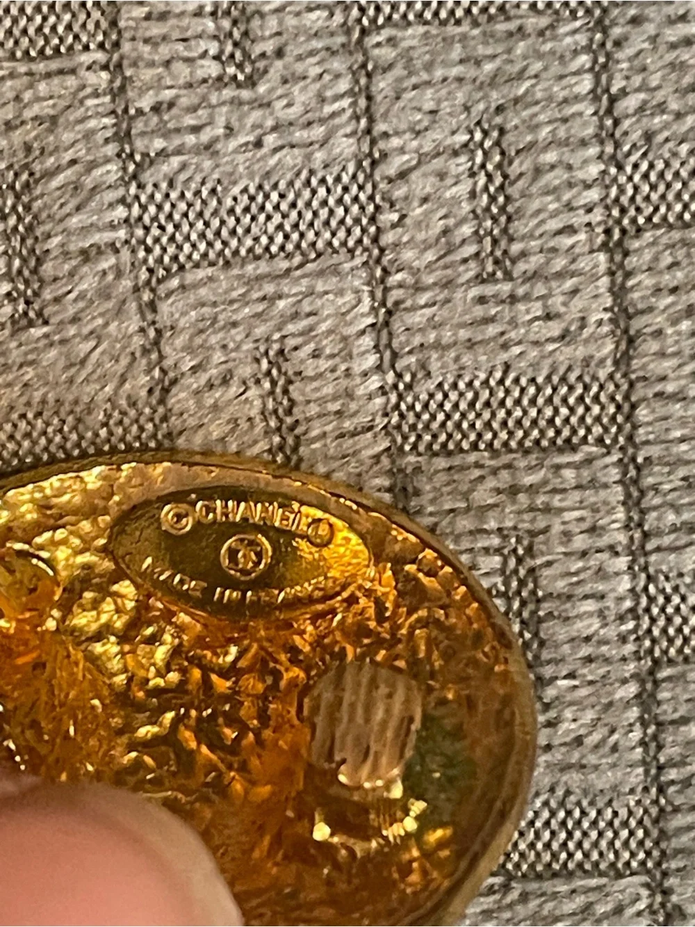 Chanel Vintage Gold Tone Medallion Clip On Earrings